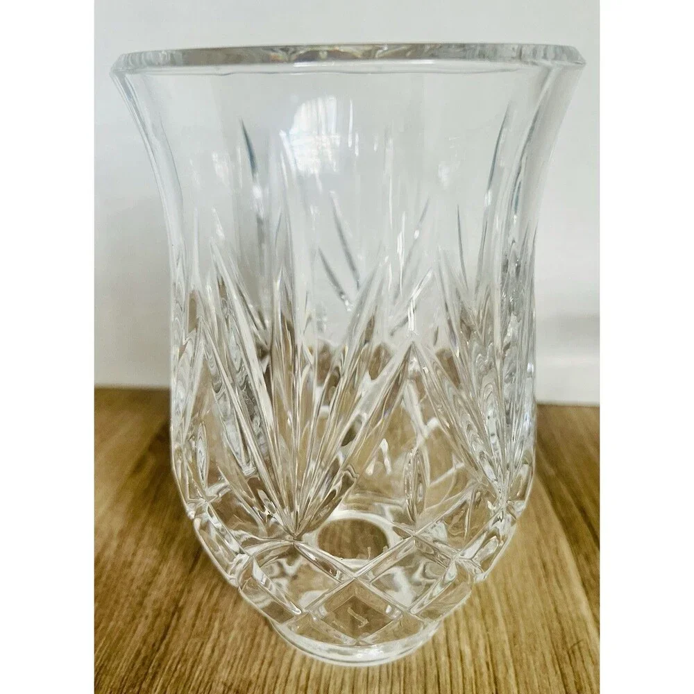 PartyLite Elegent Savannah Lamp 24% Lead Crystal Hurricane Candle Holder 2 Piece - Picture 5 of 8
